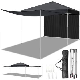 10x10FT pop up Canopy Tent with 2 sidewalls, Outdoor Canopy Tent for Parties (Color: as picture)